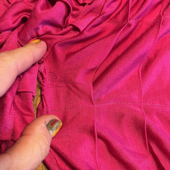 Barbie pink missoni ruched exaggerated sleeve top sz m vintage - Picture 6 of 8